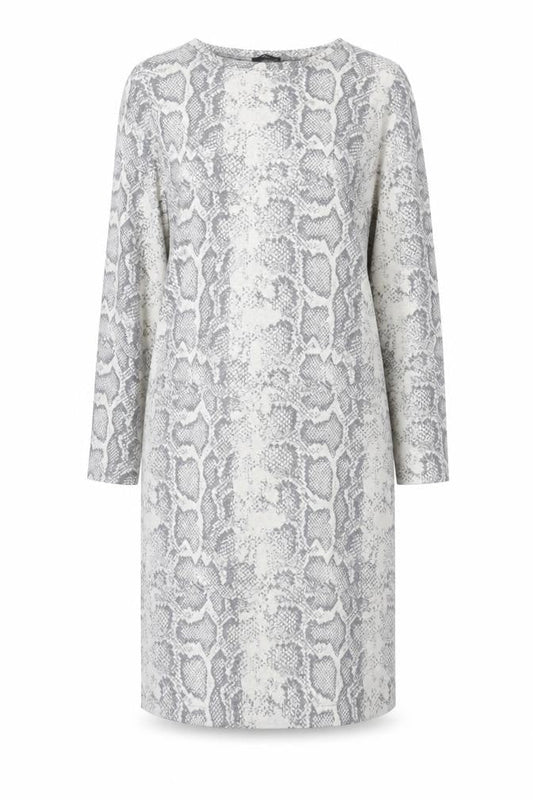 M&Co Women’s Grey Animal Print Shift Dress Size 18 Long Sleeve