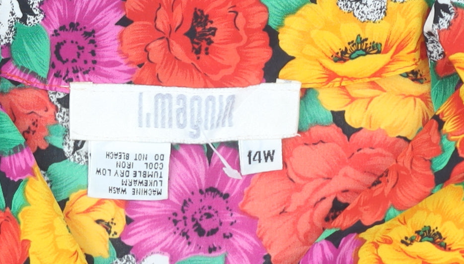 Imagin Women’s 14 Plus Multicoloured Hawaiian Floral Cotton Shirt