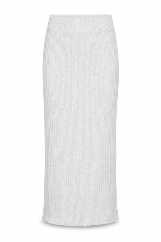 ASOS Women’s Grey Ribbed Knit Midi Straight Skirt Size 8 High Rise Stretch