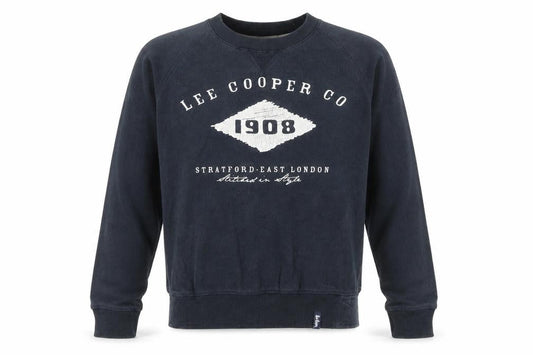 Lee Cooper Men’s Blue Small Pullover Sweatshirt Crew Neck Fleece Logo