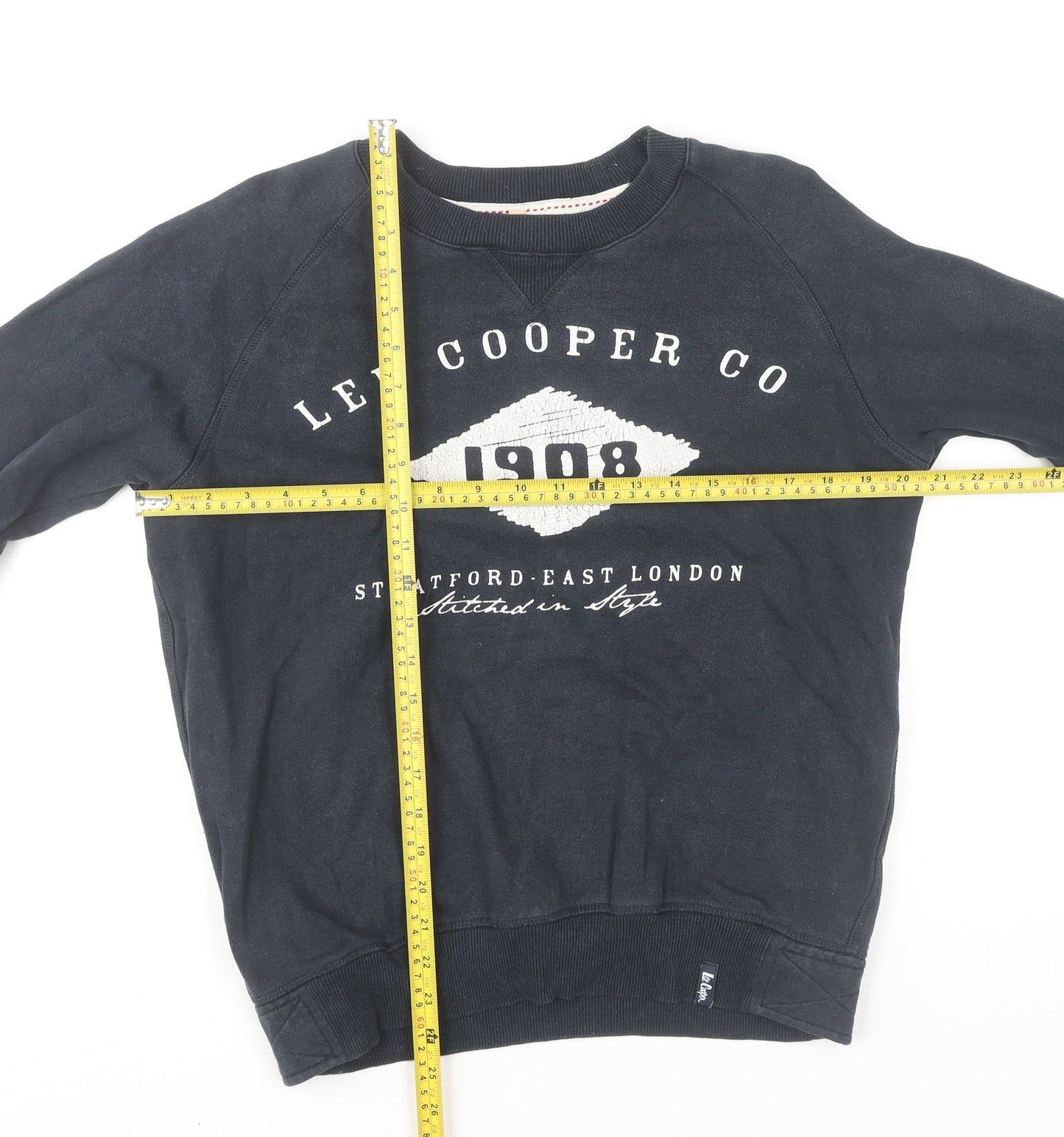 Lee Cooper Men’s Blue Small Pullover Sweatshirt Crew Neck Fleece Logo