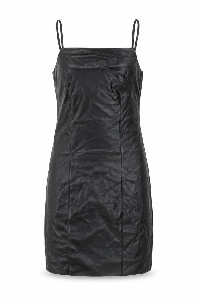 Topshop Women’s Black Faux Leather Slip Dress UK 8 Partywear