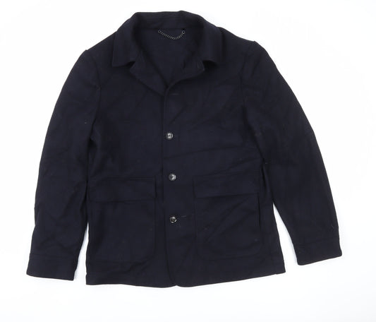 Jaeger Men’s Black L Regular Fit Mid-Length Blazer Jacket