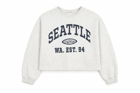 H&M Girls Grey Seattle Print Pullover Sweatshirt - 11 Years