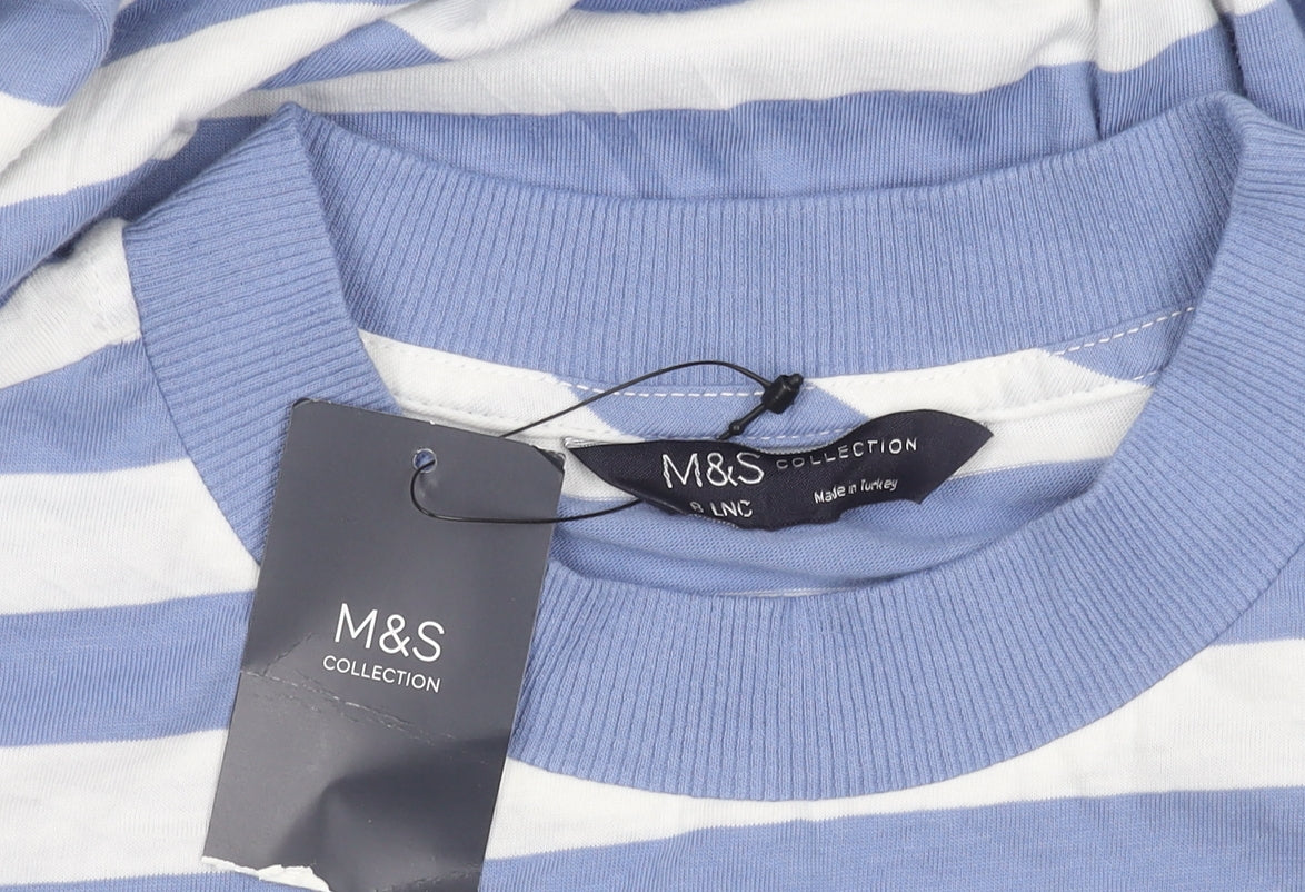 Marks and Spencer Women’s Blue Striped Long T-Shirt Dress Size 8