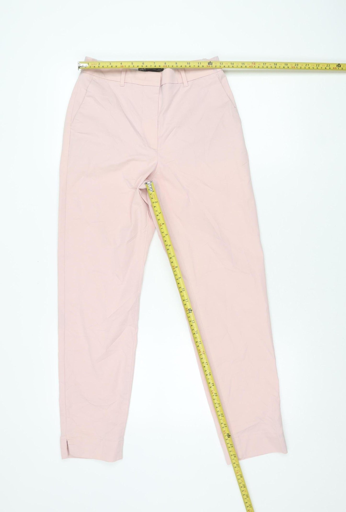 Marks and Spencer Women's Pink Chino Trousers Size 6 Straight Leg