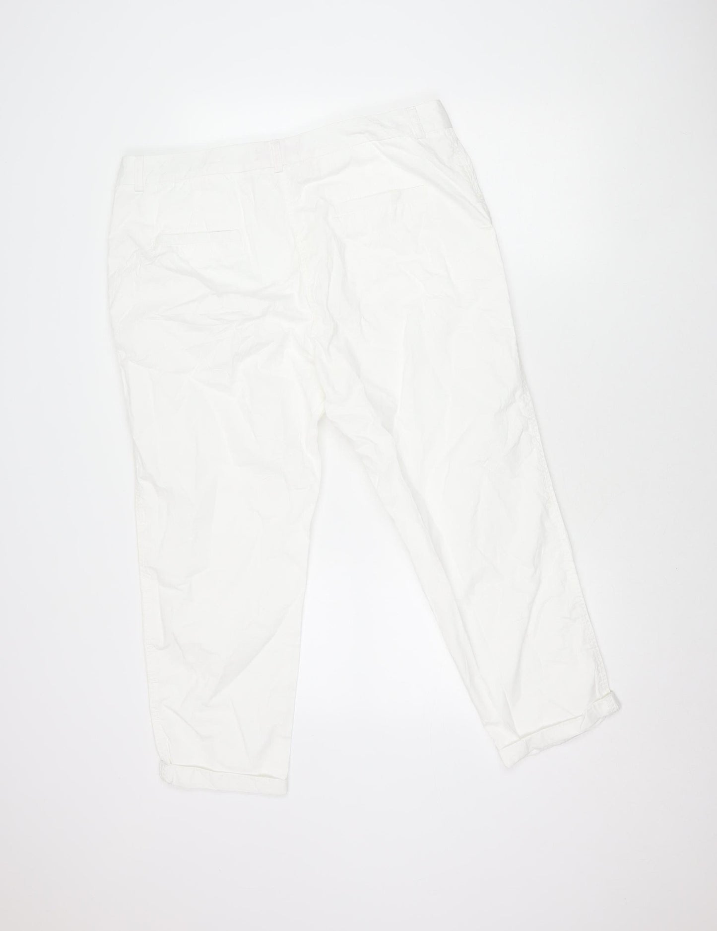 Marks and Spencer Women’s White Cargo Trousers Size 6 Straight Leg