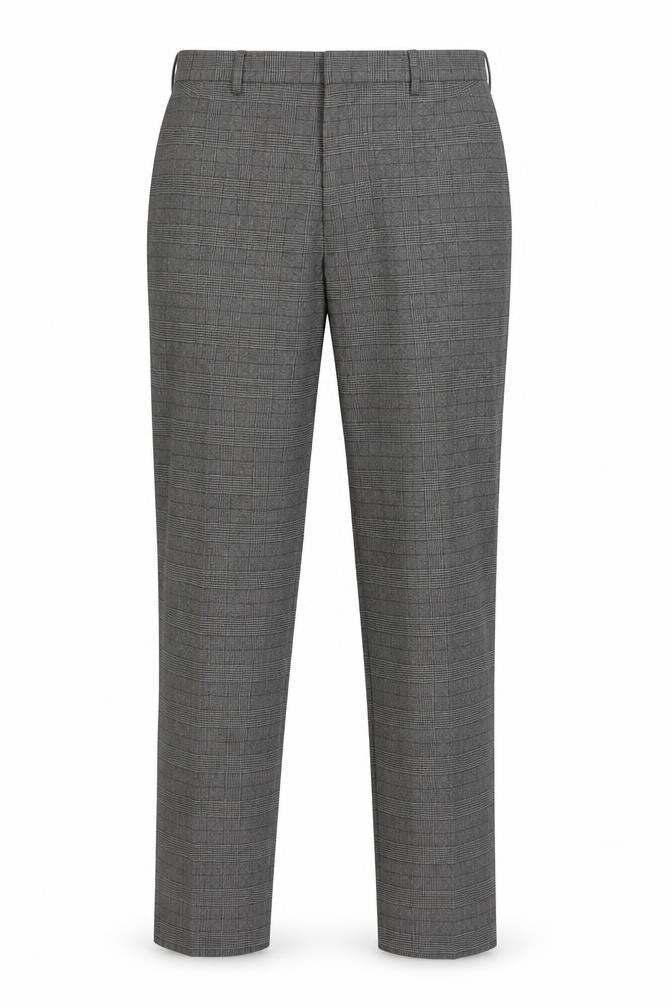 Marks & Spencer Men’s Grey Check Slim Fit Trousers 30W 33L