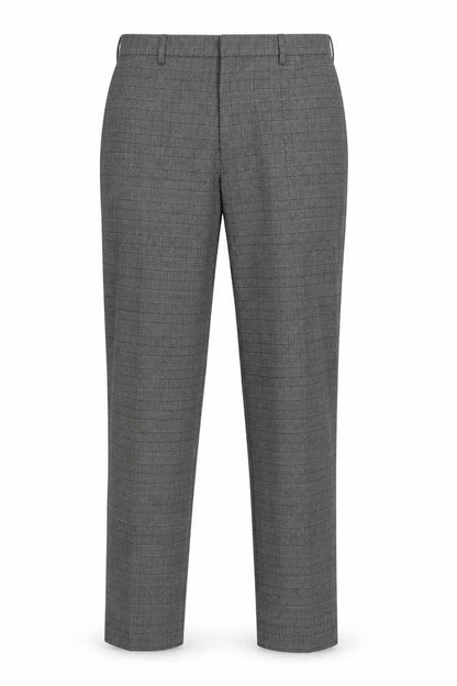 Marks & Spencer Men’s Grey Check Slim Fit Trousers 30W 33L
