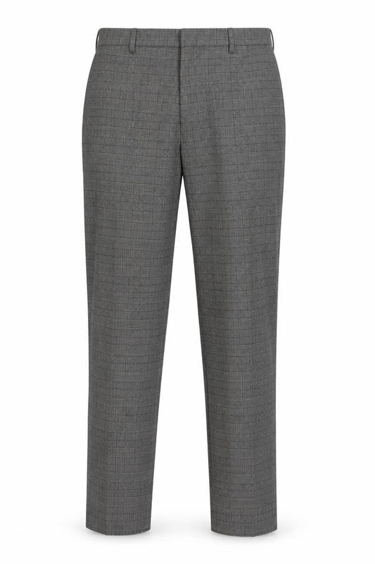 Marks & Spencer Men’s Grey Check Slim Fit Trousers 30W 33L