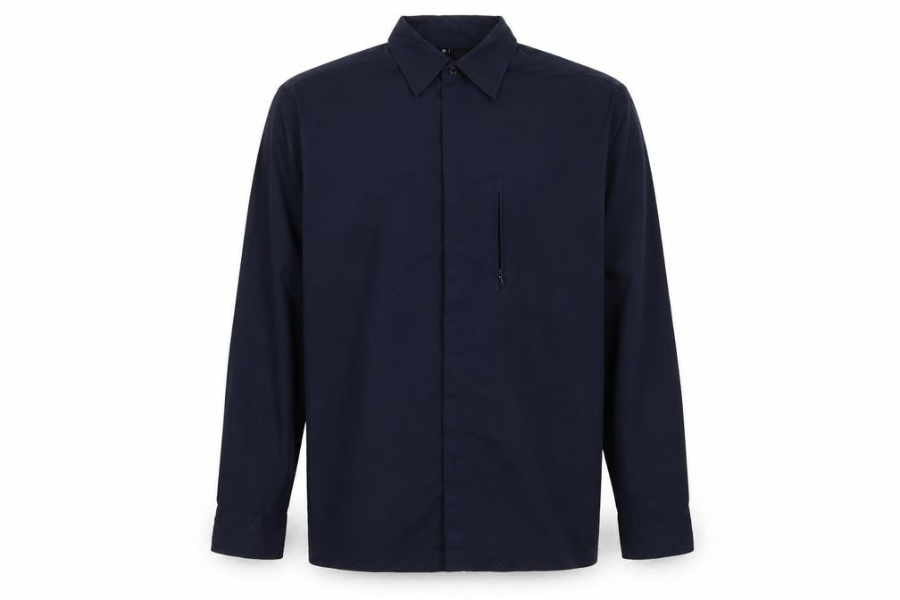 Giorgio Men's Blue M Long Sleeve Woven Cotton Button-Up Shirt