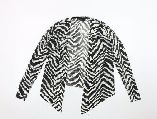 Marks and Spencer Women's Multicoloured Size 8 Zebra Open Front Cardigan