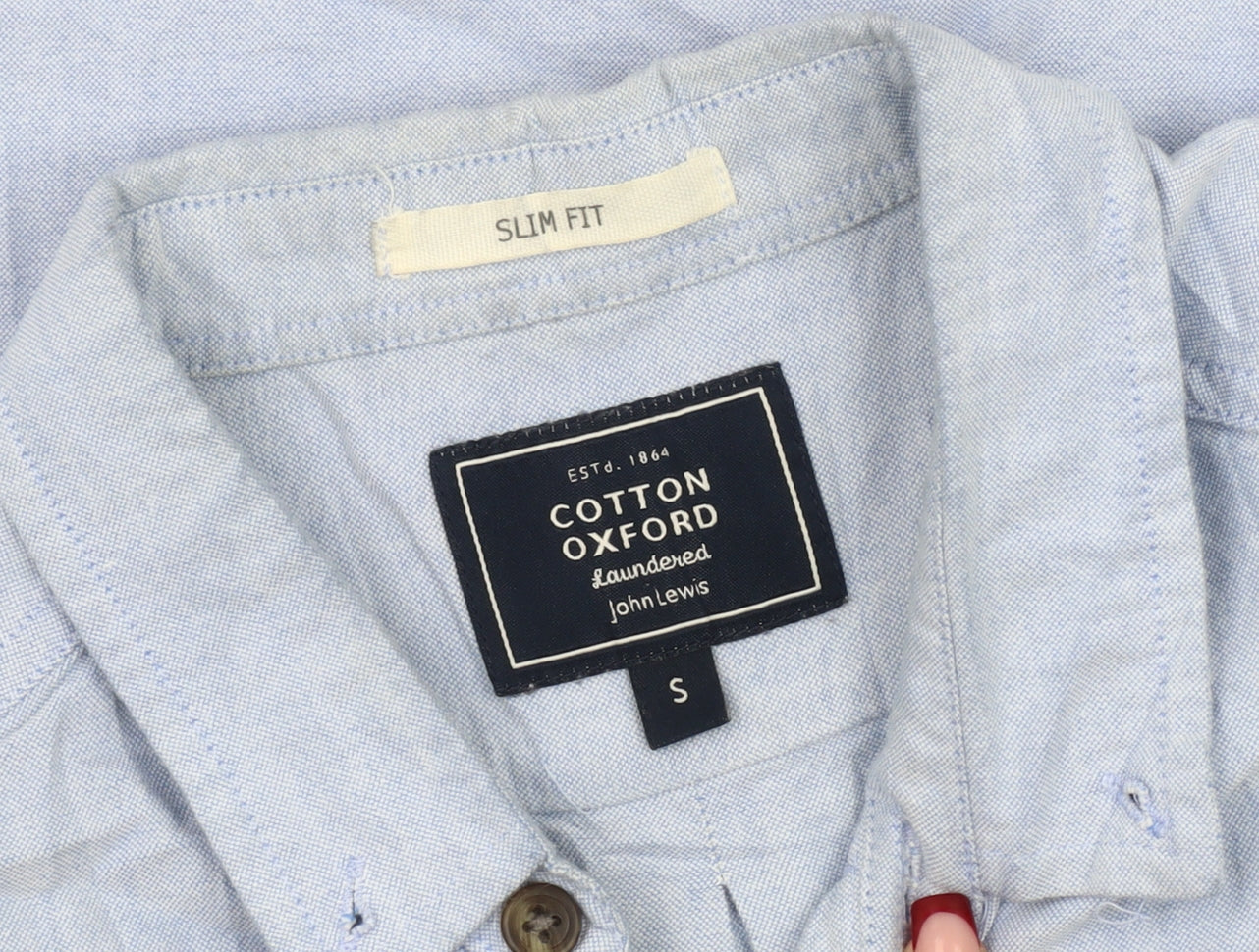 John Lewis Men’s Blue Slim Fit Oxford Short Sleeve Shirt S