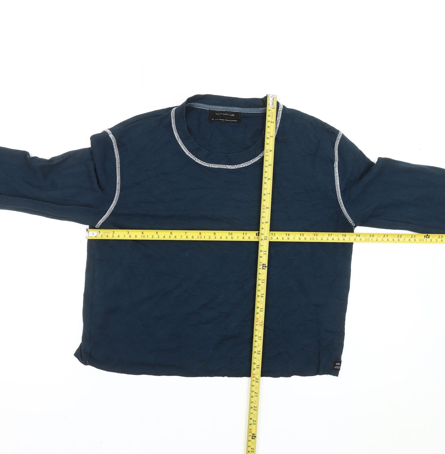 Urban Outfitters Women's Blue Slim Fit Cropped Long Sleeve T-Shirt S