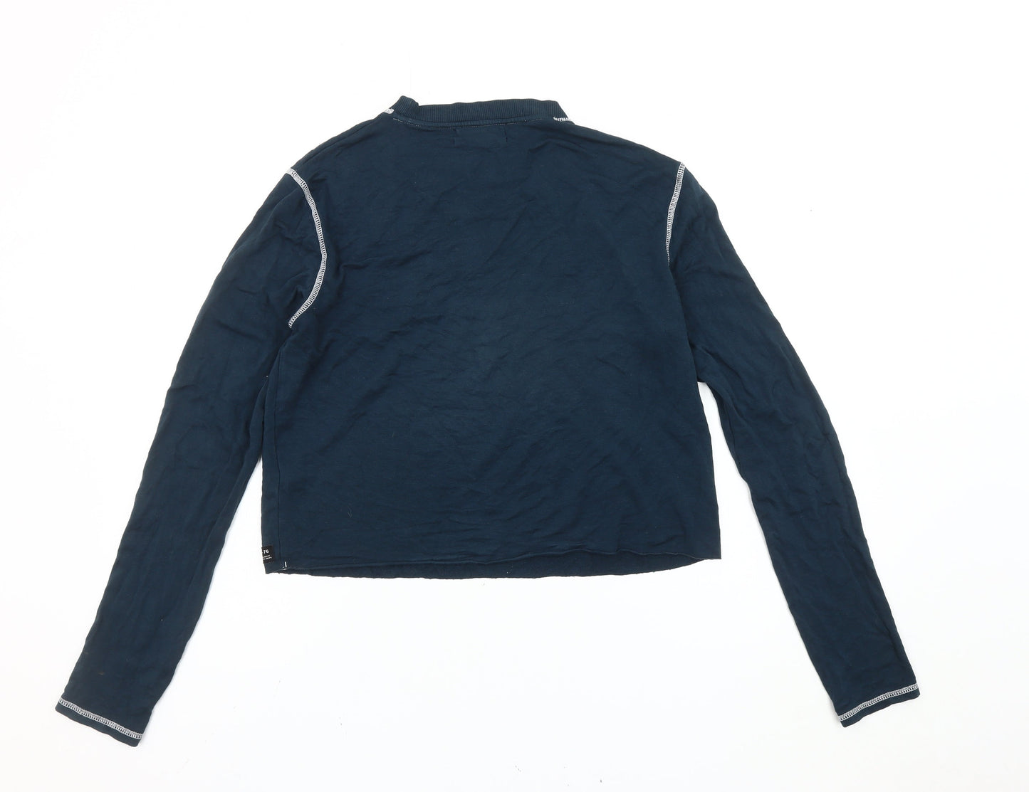 Urban Outfitters Women's Blue Slim Fit Cropped Long Sleeve T-Shirt S