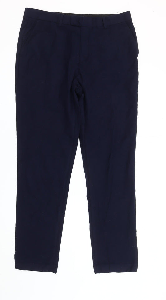 Simon Carter Men's Blue 26L Formal Dress Trousers