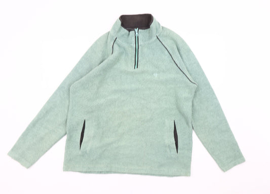 Cotton Traders Men’s Green Knit 1/4 Zip Pullover Sweatshirt M