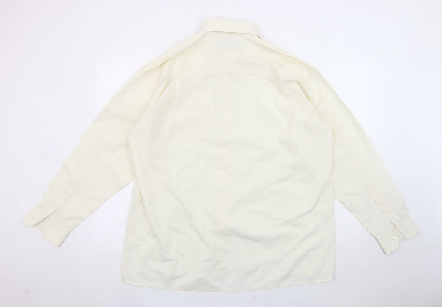 Double TWO Men's Ivory Long Sleeve Button-Up Shirt Size 16 Regular