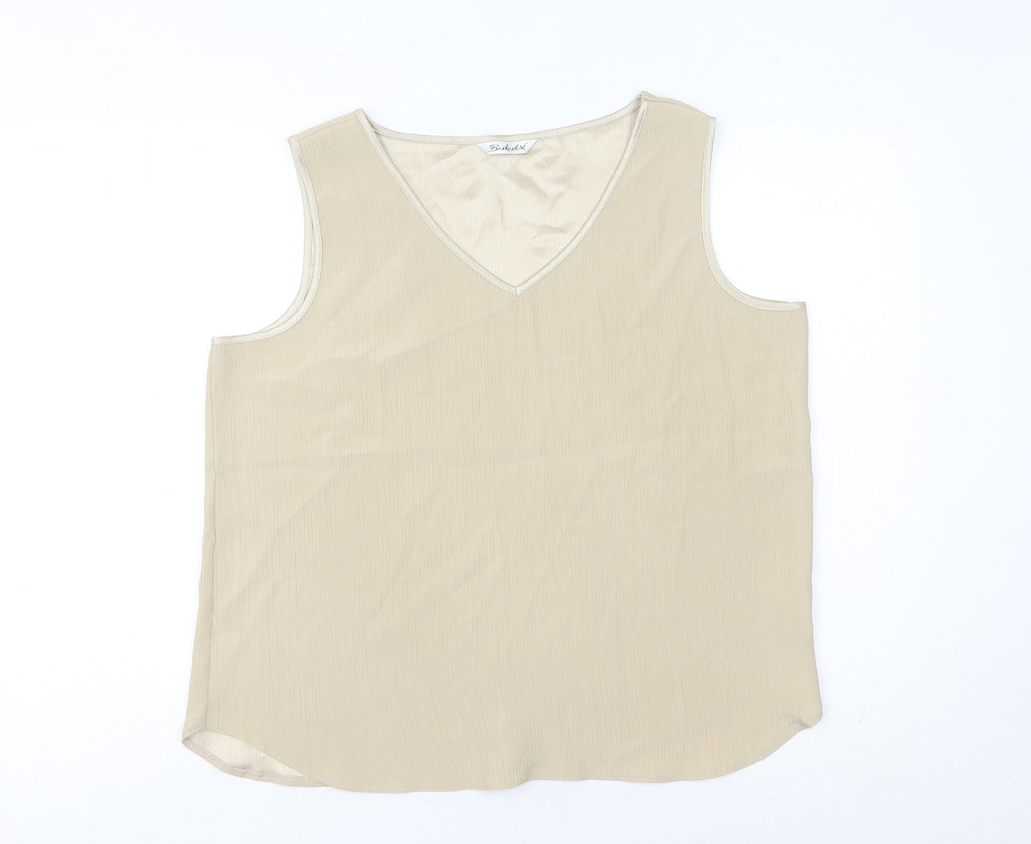 Berkertex Women’s Beige Size 16 V-Neck Sleeveless Tank Top