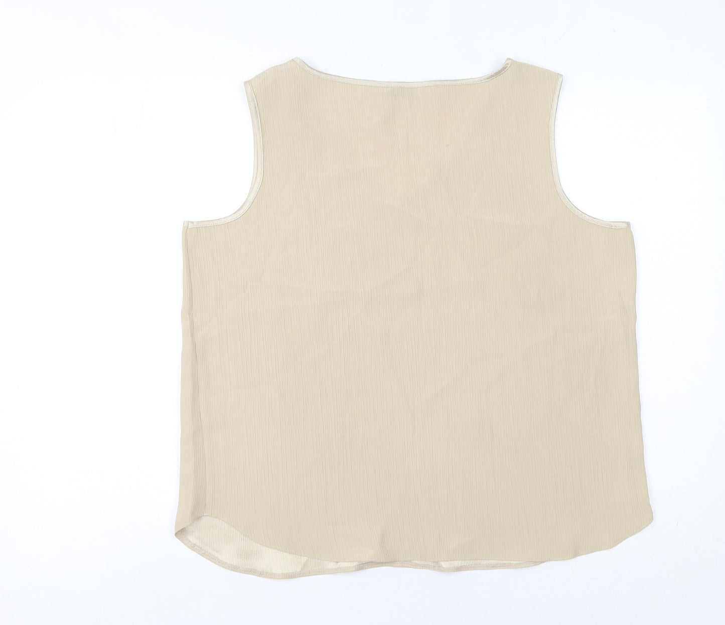 Berkertex Women’s Beige Size 16 V-Neck Sleeveless Tank Top