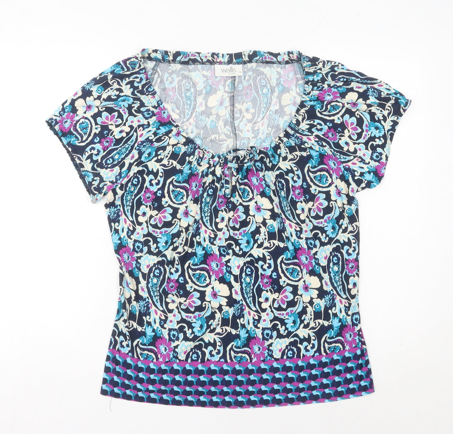 Wallis Petite Women’s Multicoloured Paisley Jersey Blouse UK 14