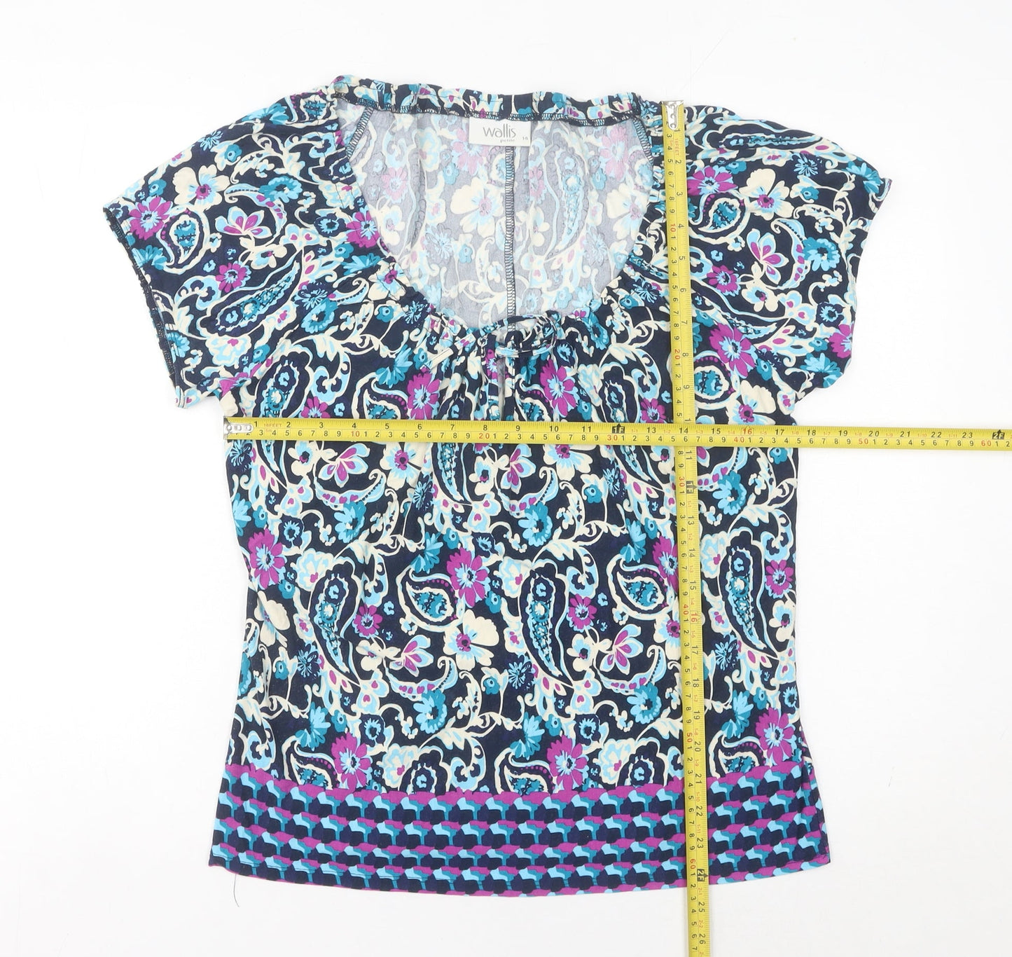 Wallis Petite Women’s Multicoloured Paisley Jersey Blouse UK 14