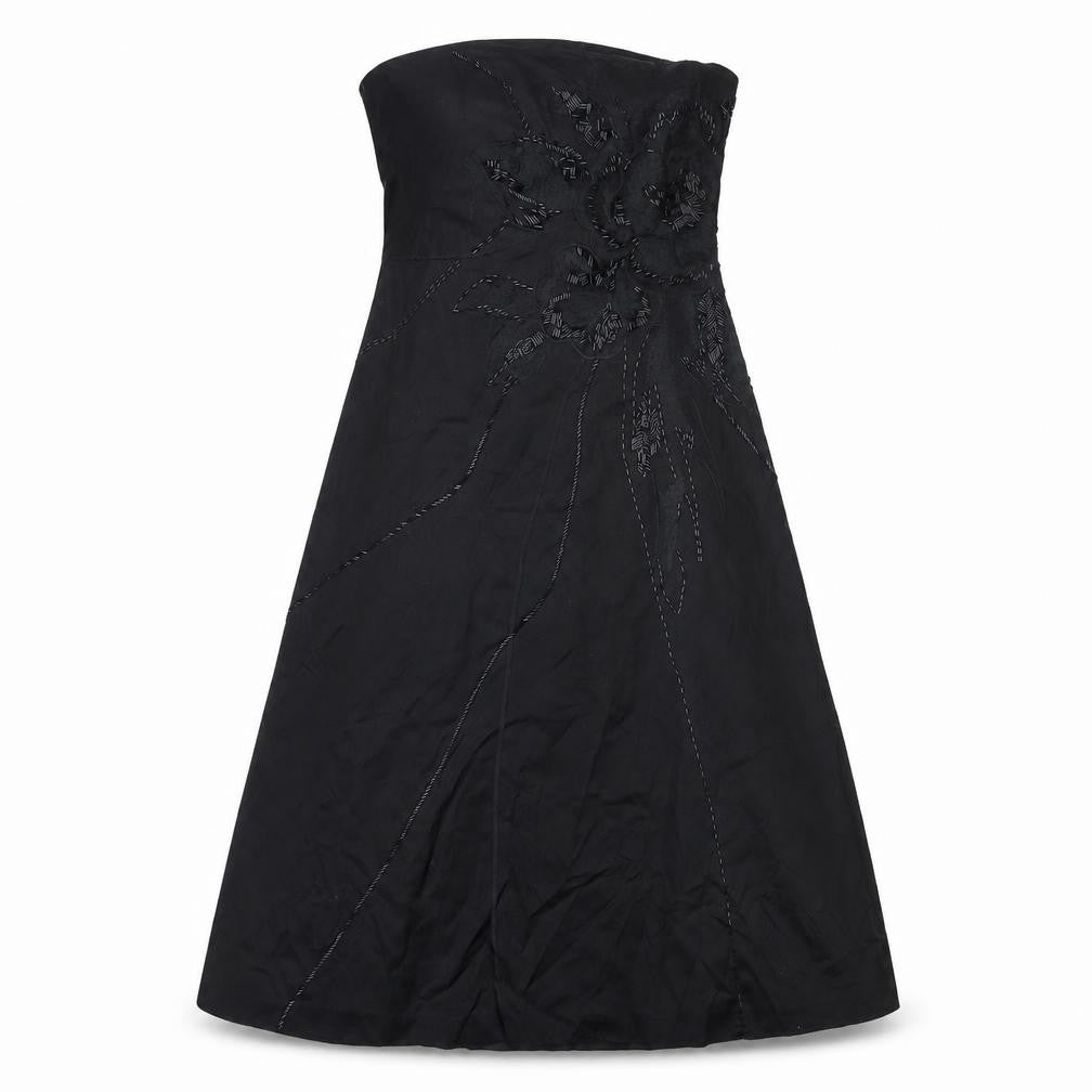 Coast Women’s Black Size 10 Strapless Beaded Long Formal A-Line Dress