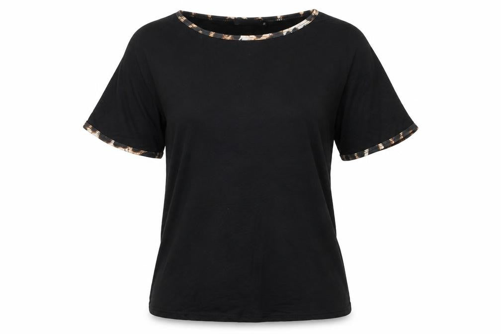 Boohoo Women’s Black Crew Neck Jersey T-Shirt UK 10 Short Sleeve