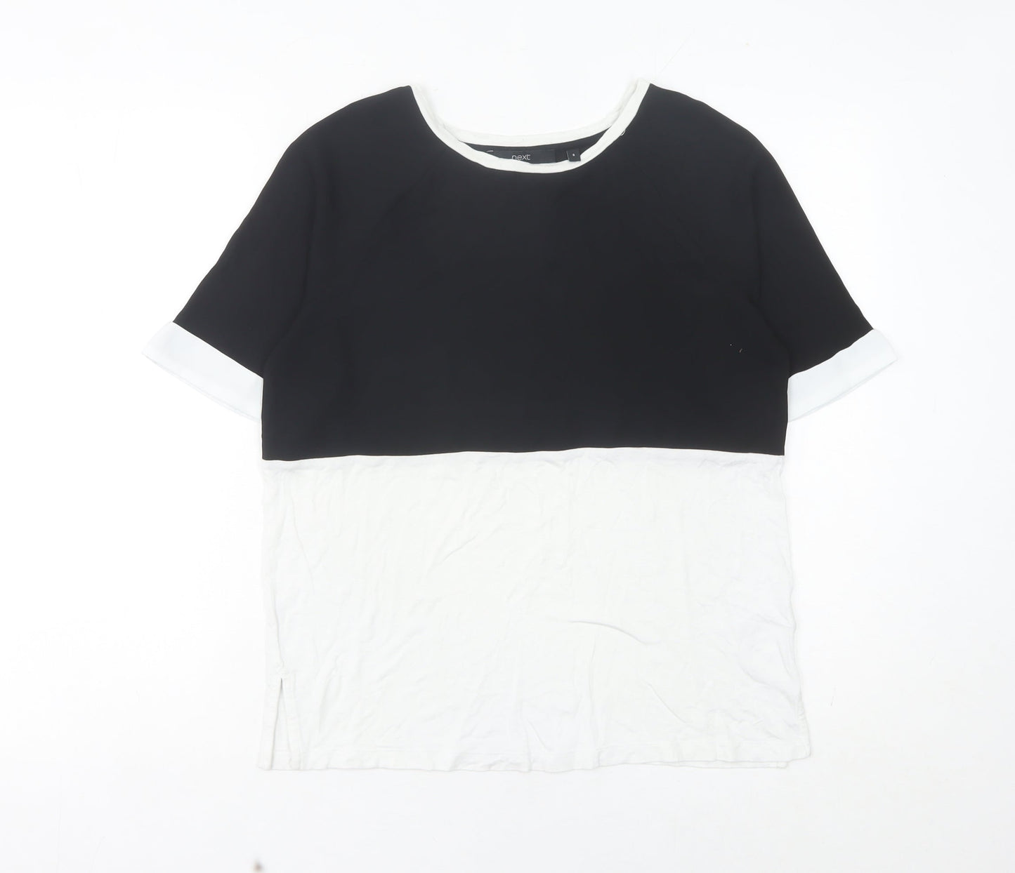 Next Women’s Black White Colourblock Jersey T-Shirt Size 8