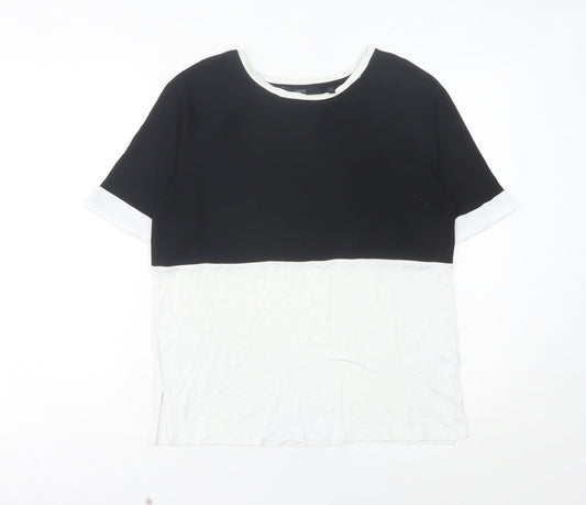 Next Women’s Black White Colourblock Jersey T-Shirt Size 8