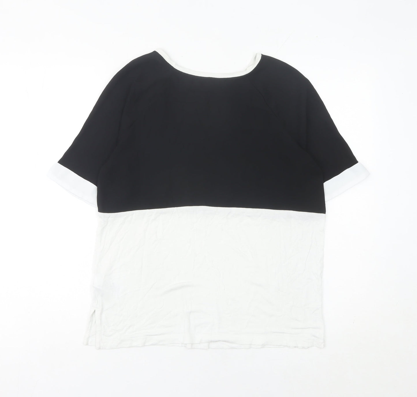 Next Women’s Black White Colourblock Jersey T-Shirt Size 8