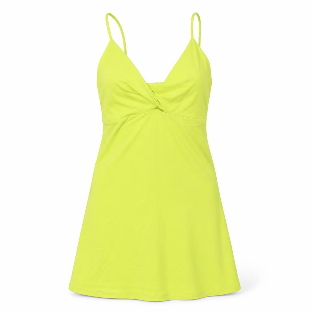 Pull&Bear Women's Yellow XS Slip Dress with Cut Out