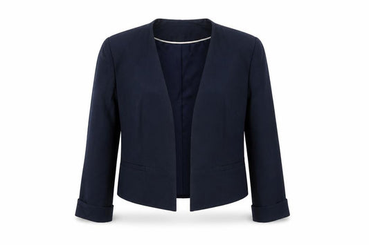 Havren Women's Blue Size 14 Short Blazer Jacket Shawl Lapel Workwear