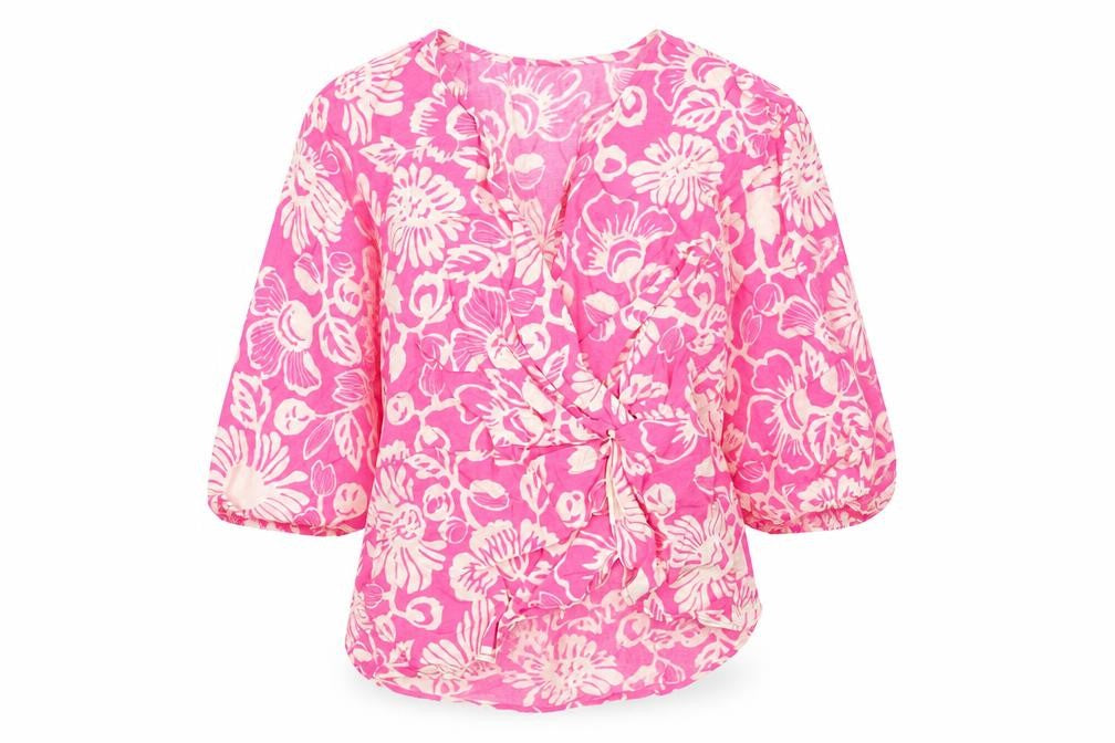 Marks & Spencer Women’s Pink Floral Wrap Blouse Size 6