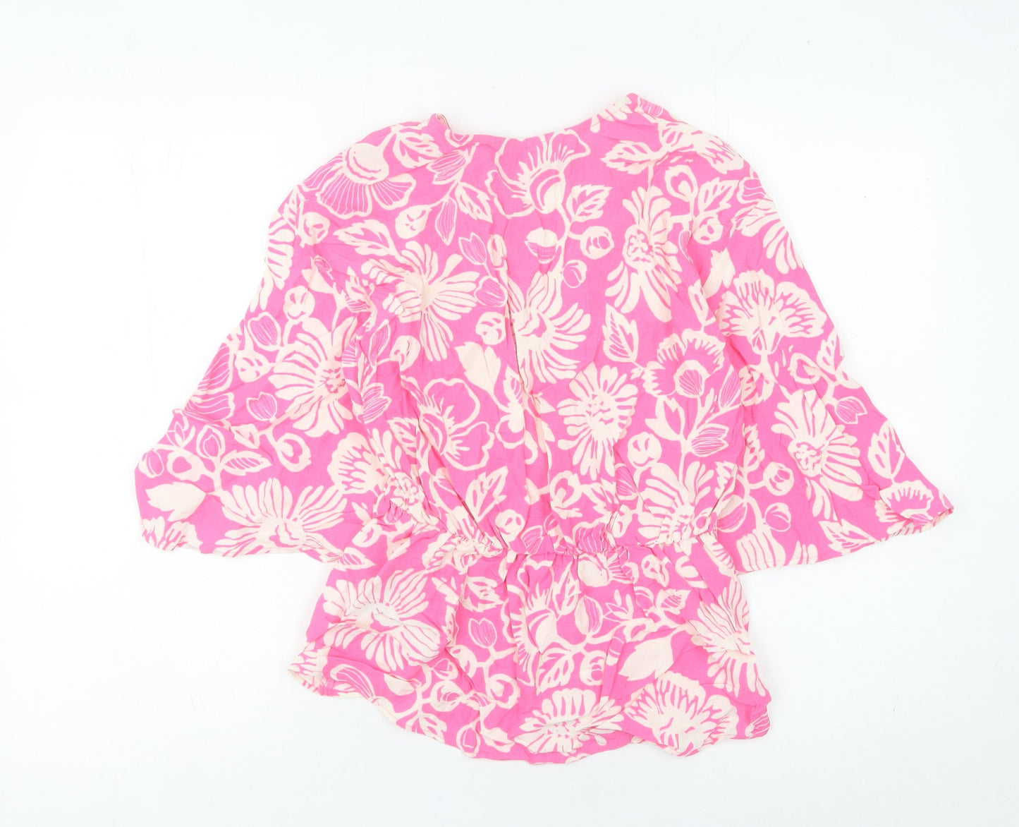 Marks and Spencer Women’s Pink Floral Wrap Blouse Size 6
