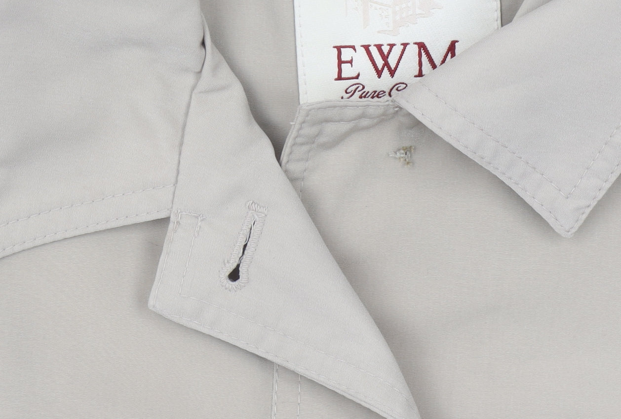 EWM Women Beige Size 16 Basic Mid-Length Jacket Polyester Collared