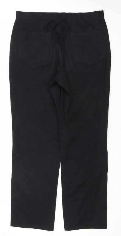 Tom Wolfe Men's Black 34in Polyester Viscose Trousers