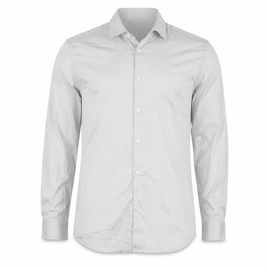 DKNY Men’s Grey Slim Fit Long Sleeve Formal Dress Shirt L 41cm