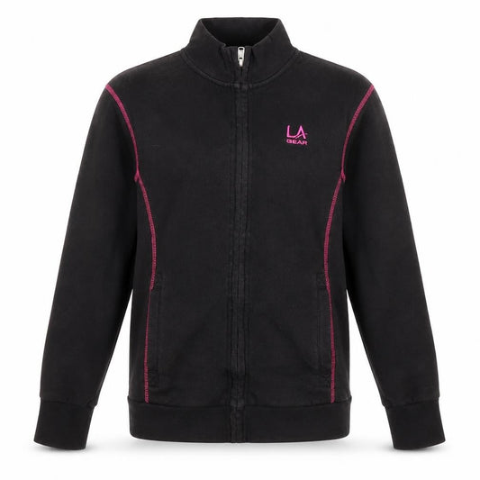LA Gear Girls Black Full Zip Fleece Sweatshirt 11-12 Years High Neck