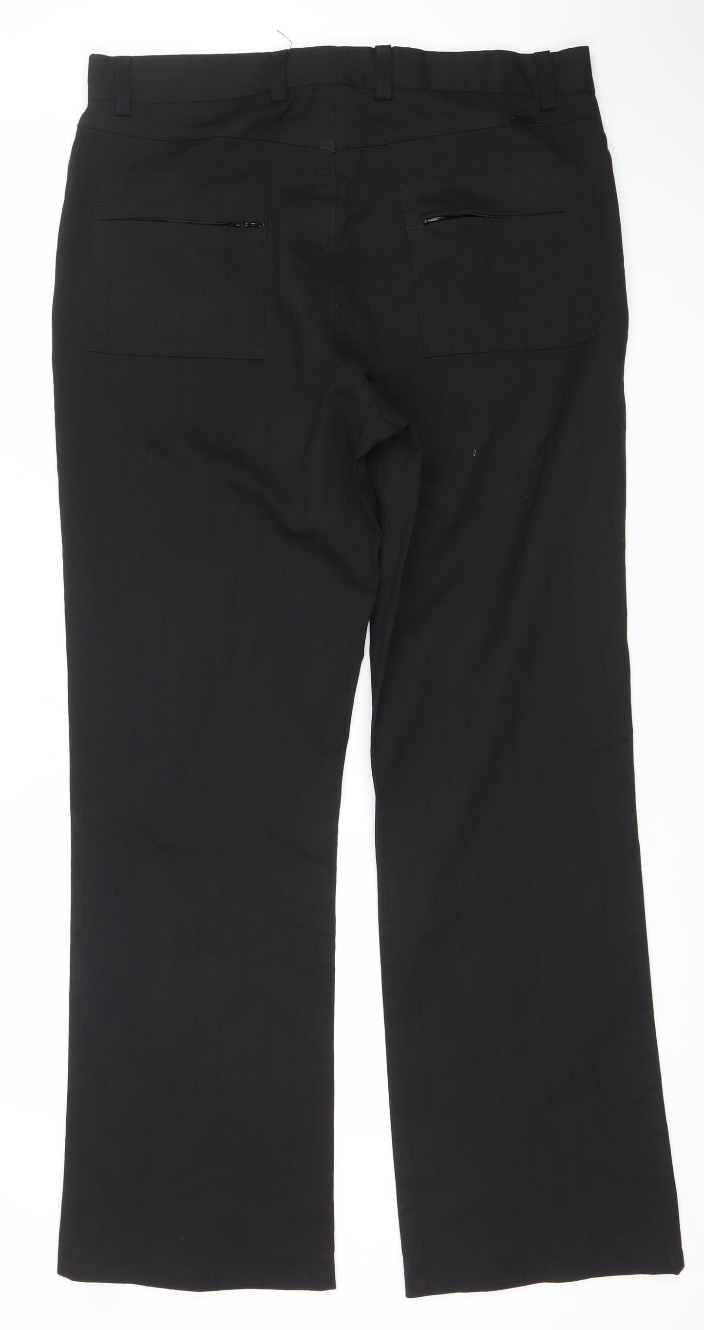 Burton Men's Black Straight Leg Business Trousers 34R Polyester Viscose