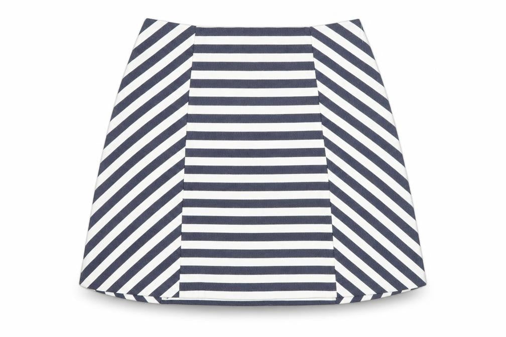 Oasis Women’s Blue White Striped A-Line Skirt Size 12 High Rise