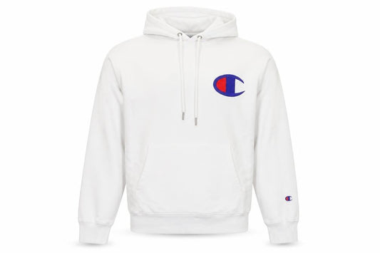 Champion Men’s White Pullover Hoodie Medium Logo Sportswear