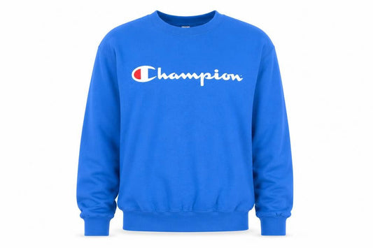 Champion Men's Blue Small Pullover Sweatshirt Crew Neck Logo