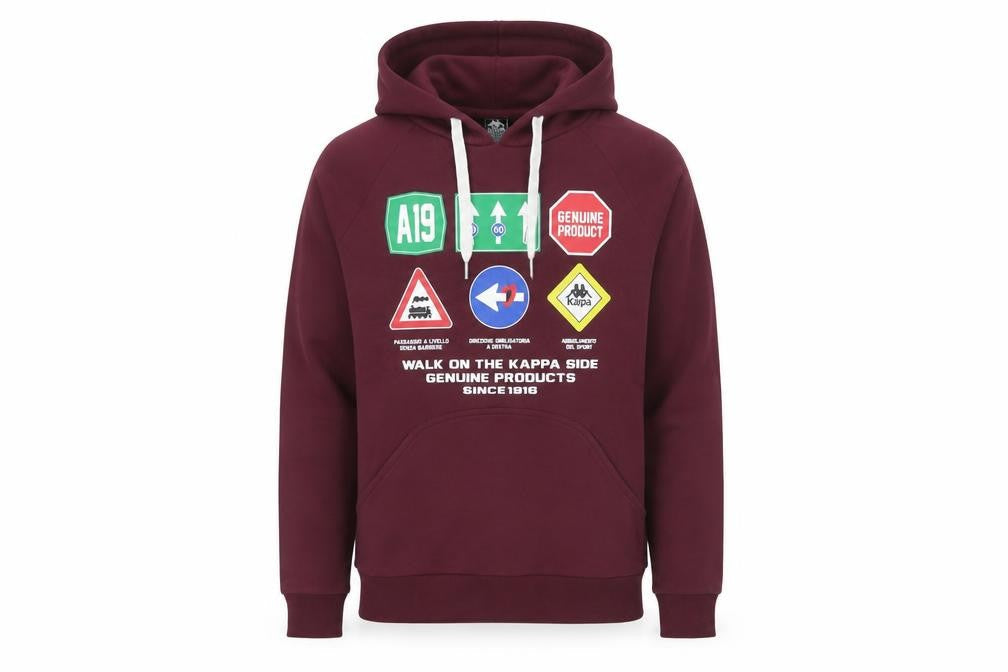 Kappa Men’s Red Pullover Hoodie M Graphic Print Sports Casual