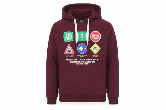 Kappa Men’s Red Pullover Hoodie M Graphic Print Sports Casual