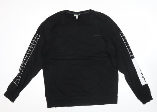 Adidas Neo Men's Black L Pullover Sweatshirt Graphic Logo Jersey