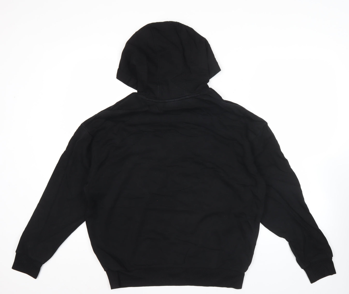 FILA Men’s Black Pullover Hoodie Small Logo Sports Jersey Cotton Blend