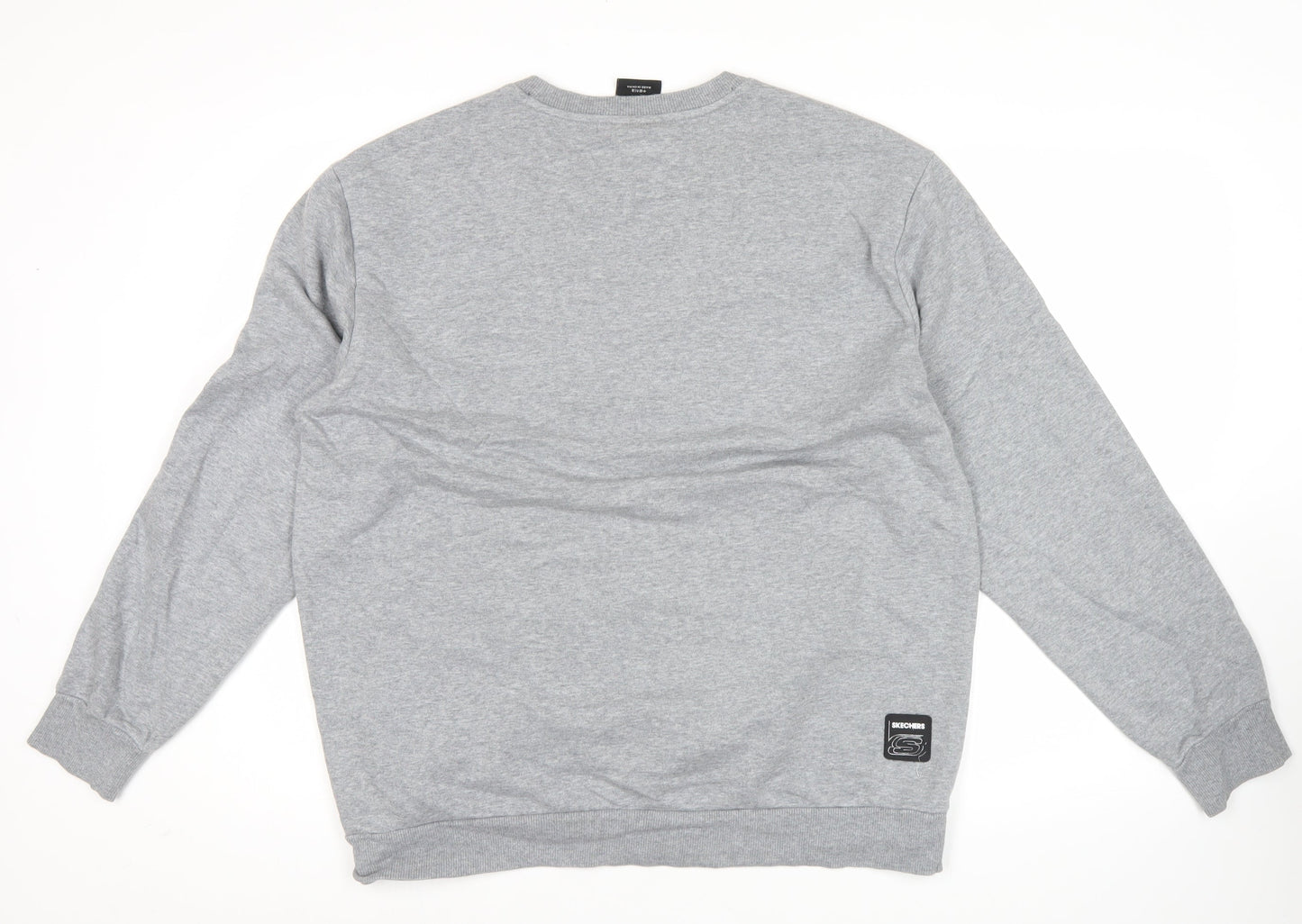 Skechers Men’s Grey M Pullover Sweatshirt Logo Print Long Sleeve