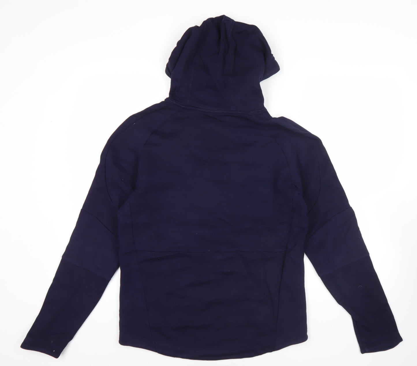 Puma Men's Blue Pullover Hoodie M Fleece Logo Zip Pockets