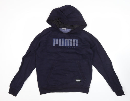 Puma Mens Blue Pullover Hoodie Hoodie S Logo Sportswear